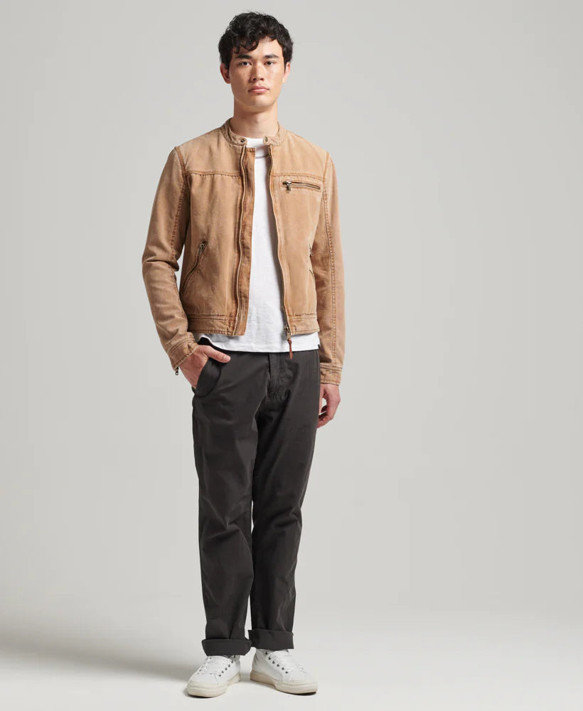 Superdry premium suede hot sale racer jacket