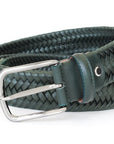 Robert Charles Woven Leather Belt | 1105 Forest Green