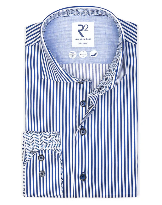 R2 Amsterdam Long Sleeve Shirt | Striped Oxford