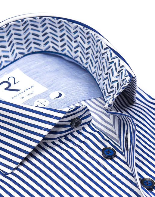 R2 Amsterdam Long Sleeve Shirt | Striped Oxford