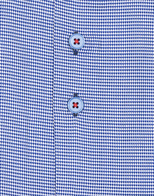 R2 Amsterdam Long Sleeve Shirt | Blue Houndstooth