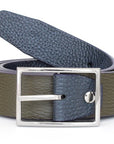 Robert Charles Reversible Leather Belt |  1720 Navy/Khaki