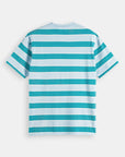 Scotch & Soda Wide Stripe Tee| Blue Green