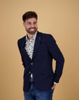 A Fish Named Fred Structure Blazer | Navy Forest Check