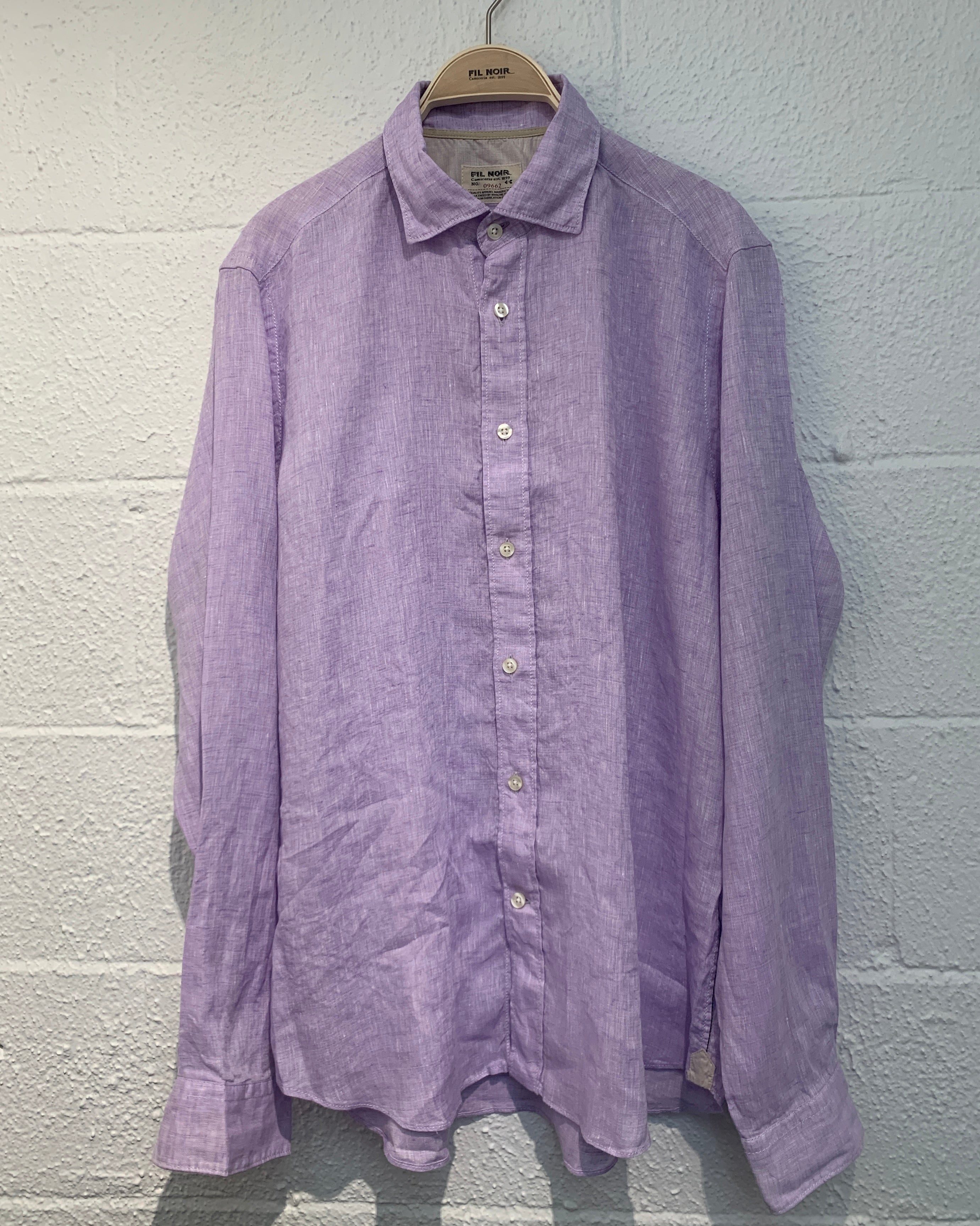 Fil Noir Roma Linen Shirt | Purple