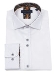 Guide London Cotton Sateen Long Sleeve Shirt | White