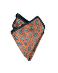 Monti Castello Silk Pocket Square | Satsuma Lime Paisley