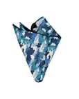 Monti Castello Silk Pocket Square | Blue Camo