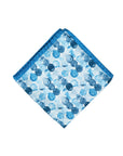 Monti Castello Silk Pocket Square | Blue Watercolour Bubbles