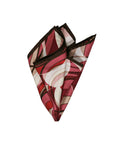 Monti Castello Silk Pocket Square | Retro Pink Swirl