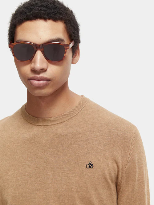 Scotch &amp; Soda Essential Crew Neck | Camel Melange