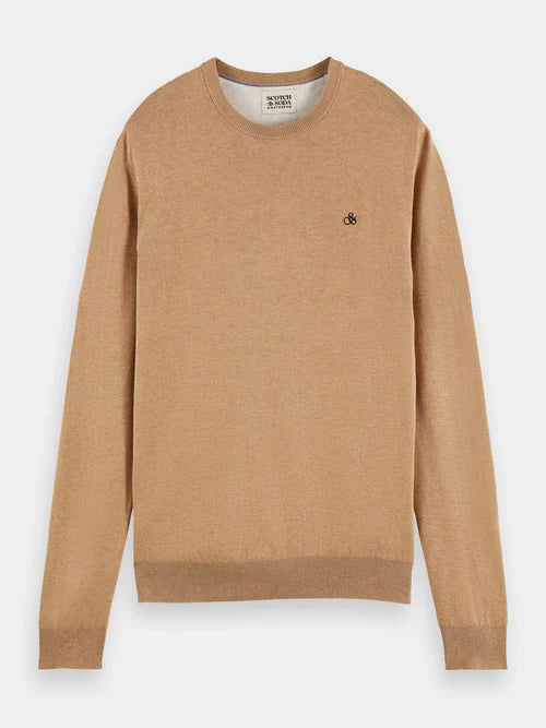 Scotch &amp; Soda Essential Crew Neck | Camel Melange