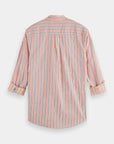 Scotch & Soda Dobby Long Sleeve Shirt | Coral Stripe