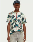 Scotch & Soda Palm Tree T-Shirt | Ecru