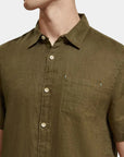 Scotch & Soda Short Sleeve Linen Shirt | Algae