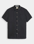 Scotch & Soda Short Sleeve Linen Shirt | Black