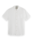 Scotch & Soda Short Sleeve Linen Shirt | White