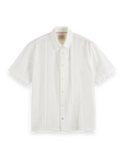 Scotch & Soda Short Sleeve Pintuckt Shirt | Bright White