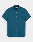 Scotch & Soda Short Sleeve Linen Shirt | Harbour Blue