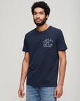 Superdry Copper Label Chest Graphic T-Shirt | Blue Navy Marle