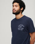 Superdry Copper Label Chest Graphic T-Shirt | Blue Navy Marle