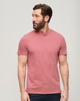 Superdry Crew Neck Slub Short Sleeved T-Shirt | Rose Pink