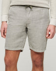 Superdry Linen Drawstring Shorts | White/Grey