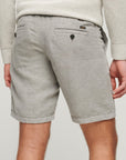 Superdry Linen Drawstring Shorts | White/Grey