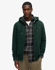 Superdry Essential Logo Zip Hoodie | Forest Green