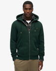 Superdry Essential Logo Zip Hoodie | Forest Green