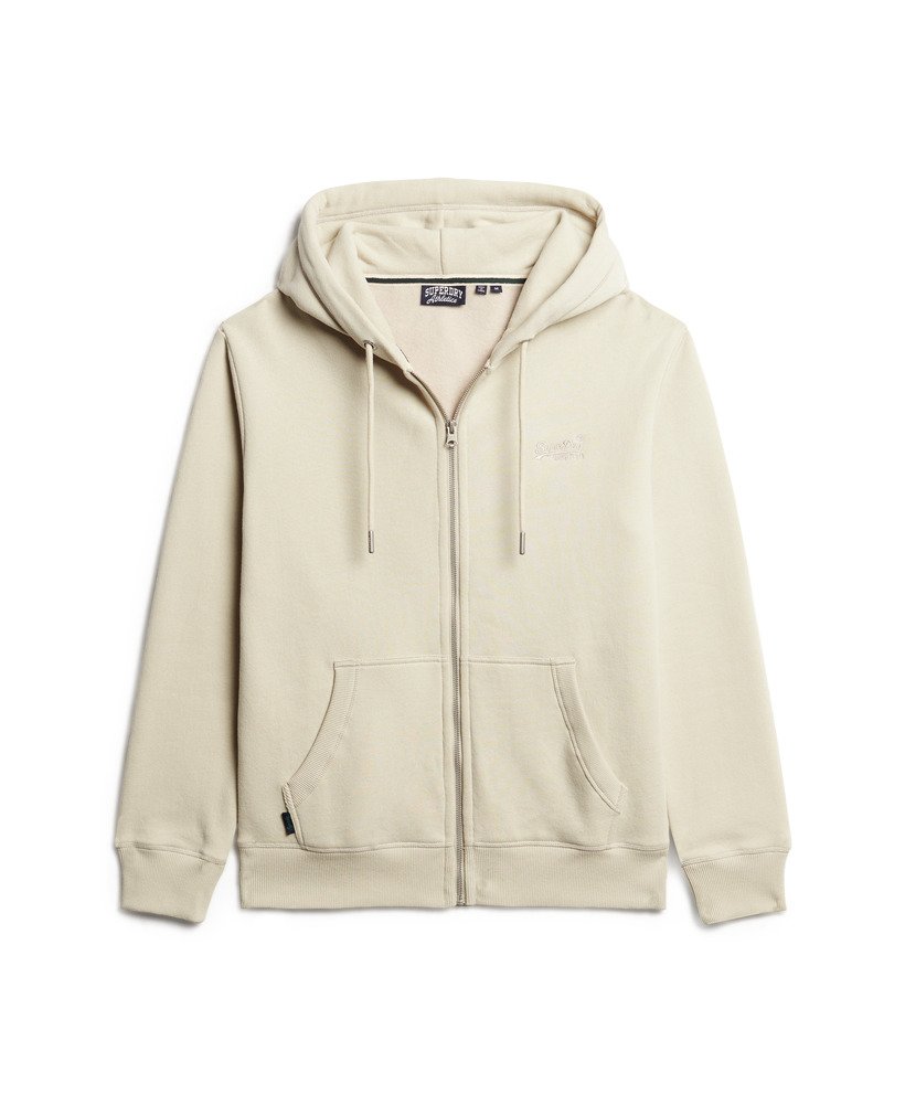 Superdry Essential Logo Zip Hoodie | Stone Beige