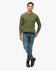 Superdry Jacob Cable Knit Jumper | Moss Green