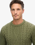 Superdry Jacob Cable Knit Jumper | Moss Green