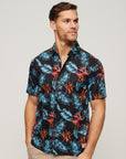 Superdry Hawaiian Short Sleeve Shirt | Navy Fire Floral