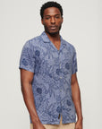 Superdry Printed Linen Short Sleeve Shirt | Crystal Optic