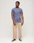 Superdry Printed Linen Short Sleeve Shirt | Crystal Optic