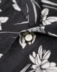 Superdry Printed Linen Short Sleeve Shirt | Black Lotus Flower