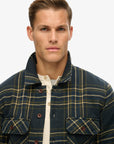 Superdry Quilt Check Overshirt | Navy Check