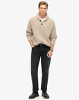 Superdry Shawl Collar Jumper | Desert Taupe Marle