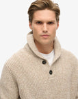 Superdry Shawl Collar Jumper | Desert Taupe Marle