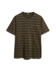 Superdry Logo Textured Stripe Pocket T-Shirt | Beech Green Stripe