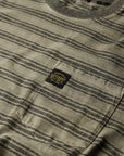 Superdry Logo Textured Stripe Pocket T-Shirt | Washed Olive Stripe