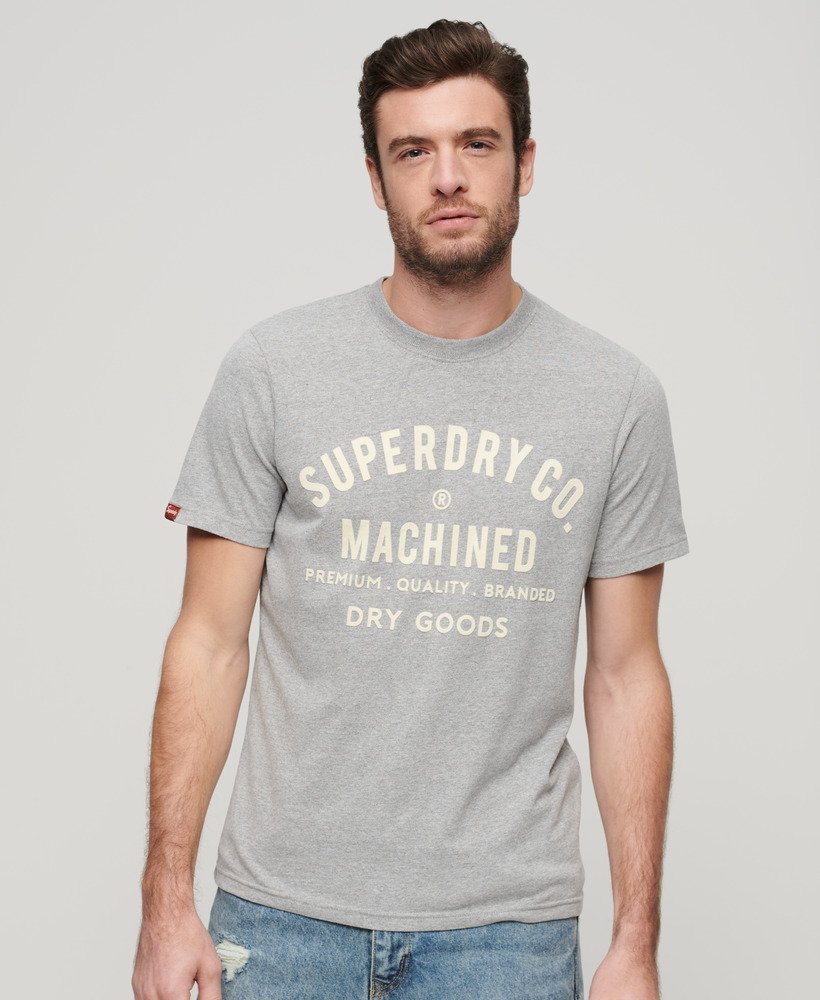 Superdry Workwear Flock T-Shirt | Ash Grey