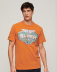 Superdry Gasoline Workwear Graphic T-Shirt | Rust Orange