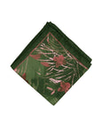 Monti Castello Silk Pocket Square | Forest Green Abstract