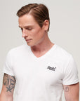 Superdry V Neck Essential T Shirt | White